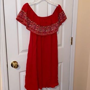 Embroidered orange dress